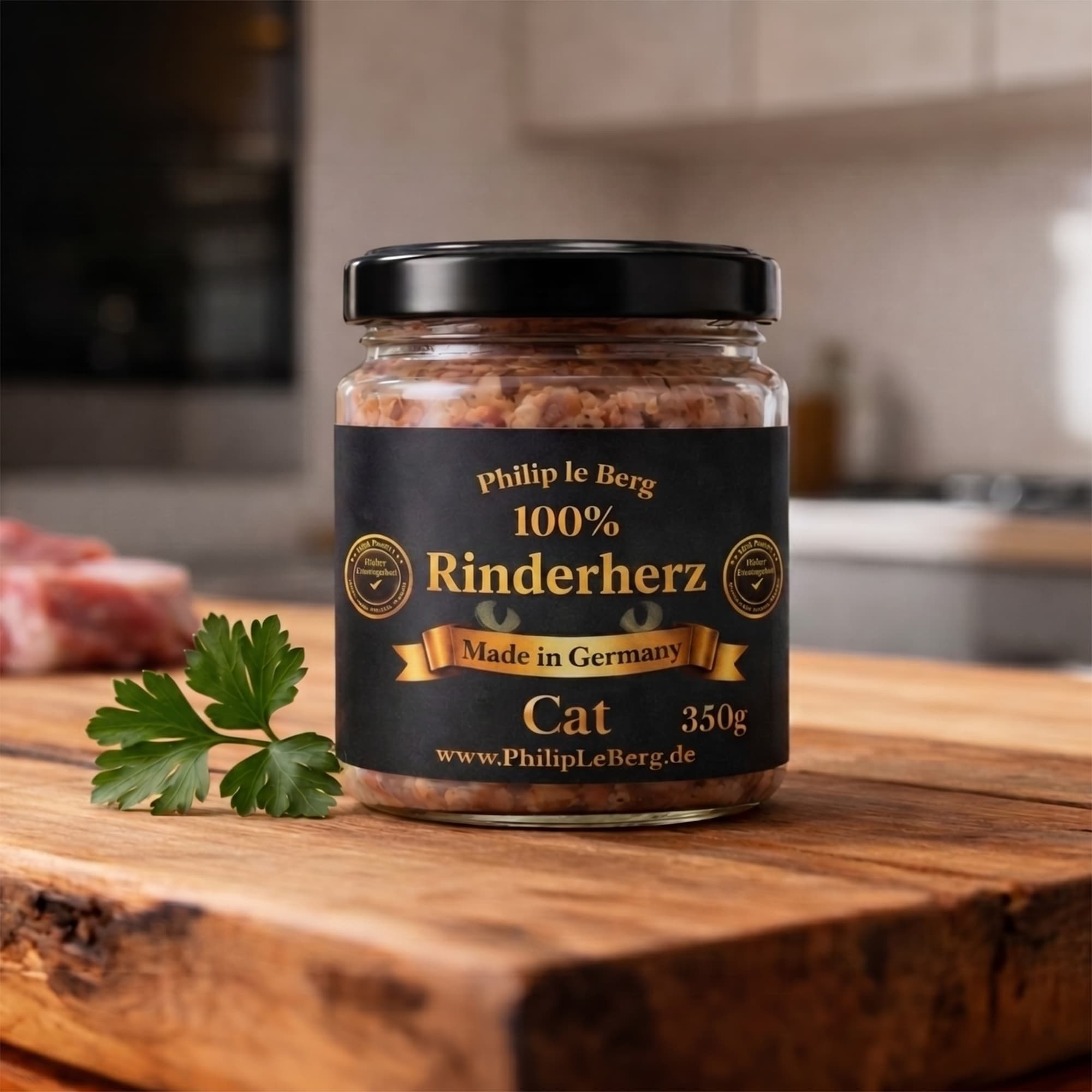 Philip le Berg Katzenfutter Rinderherz 100% Monoprotein 350g Nassfutter